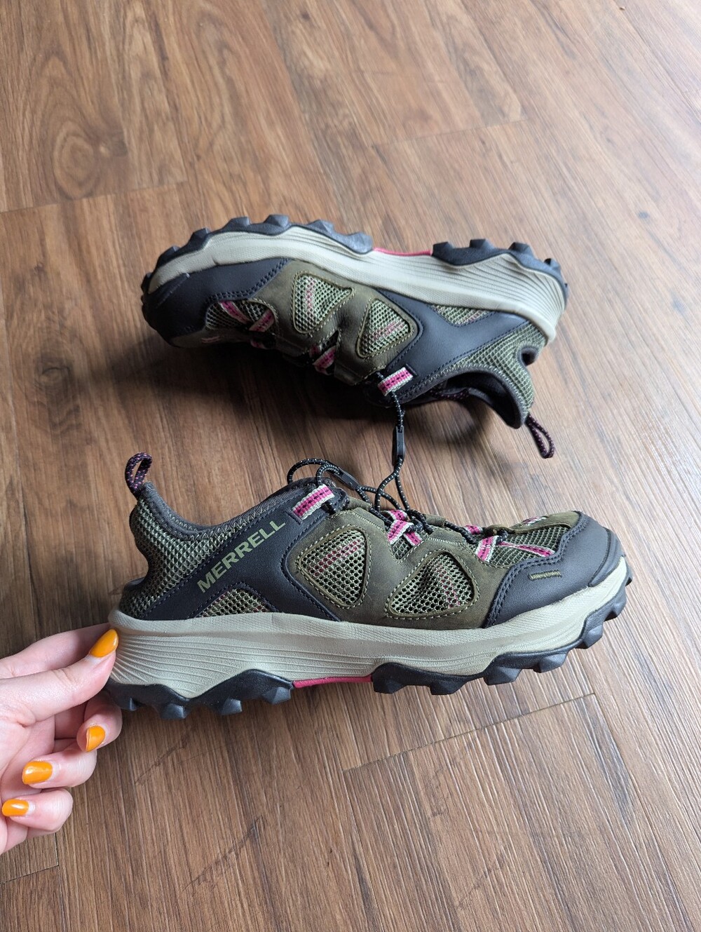 Merrell Women's Speed Strike Olive Green and Pink Trail Sandal Sz 8.5